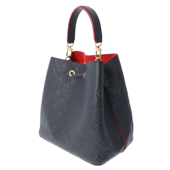 LOUIS VUITTON Monogram Empreinte Neo Noe Marine Rouge M45306 Women's Leather ... - Picture 2 of 12